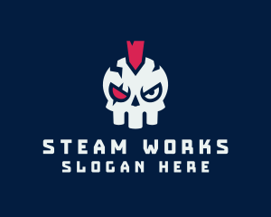 Steampunk - Robot Mohawk Skull logo design