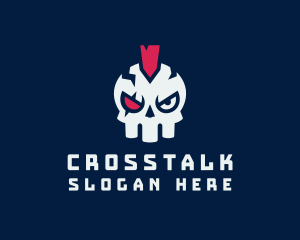 Skate Shop - Robot Mohawk Skull logo design