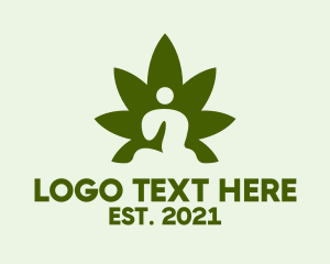 Negative Space - Cannabis Leaf Meditation logo design