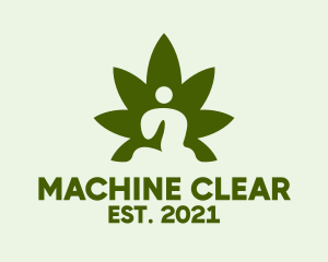 Herbal Medicine - Cannabis Leaf Meditation logo design