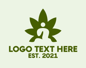 Plant - Cannabis Leaf Meditation logo design