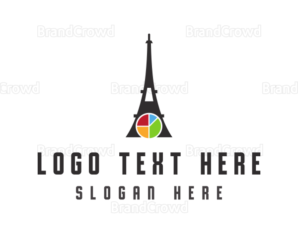 Eiffel Tower Pie Chart Logo
