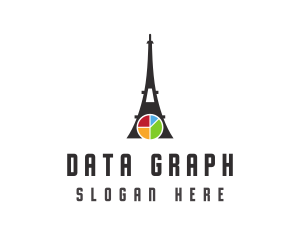 Eiffel Tower Pie Chart logo design