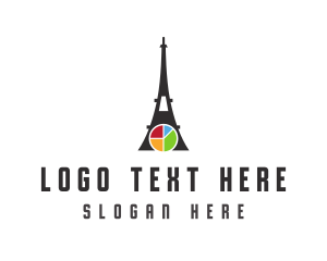 Eiffel Tower Pie Chart Logo