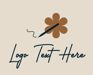 Geometric - Floral Pen Writing logo design