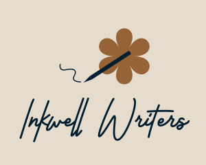 Writing - Floral Pen Writing logo design