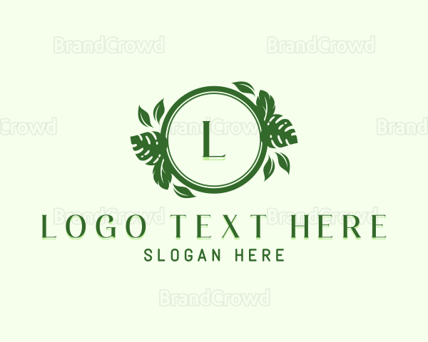 Garden Leaf Wreath Logo