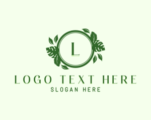 Houseplant - Garden Leaf Wreath logo design