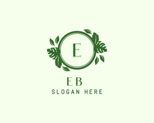 Garden Leaf Wreath logo design