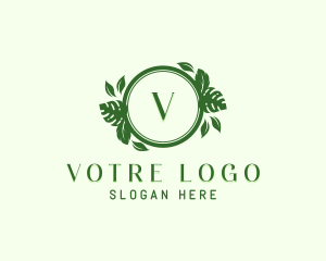 Houseplant - Garden Leaf Wreath logo design