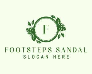 Garden Leaf Wreath logo design