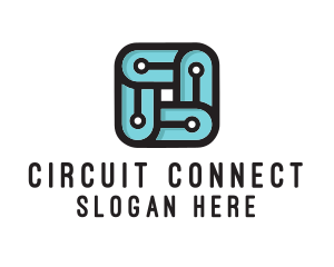 Circuit - Square Circuit Tech logo design