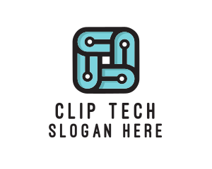 Square Circuit Tech logo design