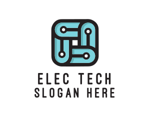 Square Circuit Tech logo design