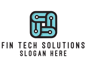 Square Circuit Tech logo design