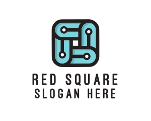 Square Circuit Tech logo design