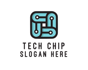 Square Circuit Tech logo design