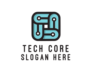 Square Circuit Tech logo design