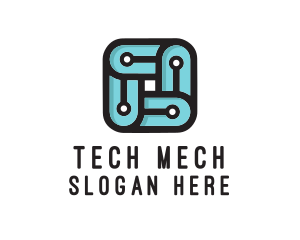 Square Circuit Tech logo design