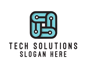 Tech - Square Circuit Tech logo design