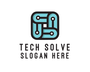 Square Circuit Tech logo design