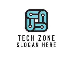 Square Circuit Tech logo design