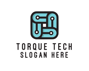 Square Circuit Tech logo design