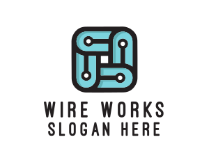 Wire - Square Circuit Tech logo design