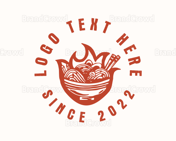 Flame Noodle Restaurant Logo