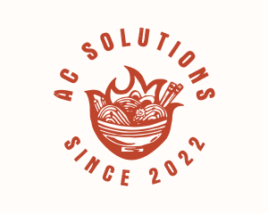 Flame Noodle Restaurant logo design