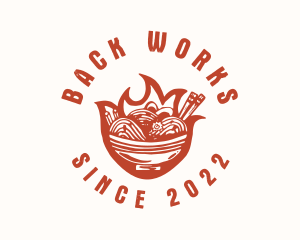 Flame Noodle Restaurant logo design