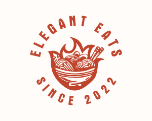 Flame Noodle Restaurant logo design