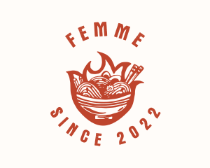 Flame Noodle Restaurant logo design