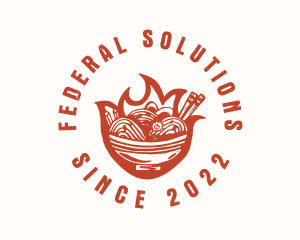 Flame Noodle Restaurant logo design