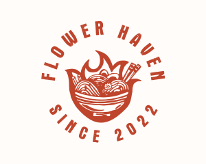 Flame Noodle Restaurant logo design