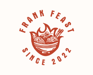 Flame Noodle Restaurant logo design