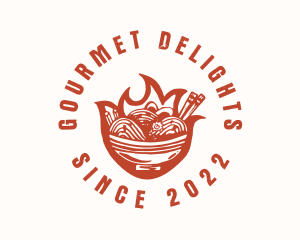 Flame Noodle Restaurant logo design