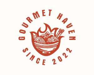 Flame Noodle Restaurant logo design