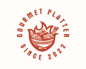 Flame Noodle Restaurant logo design