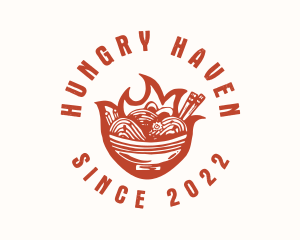 Flame Noodle Restaurant logo design