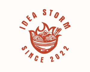 Flame Noodle Restaurant logo design