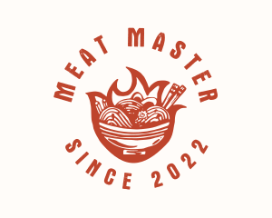 Flame Noodle Restaurant logo design