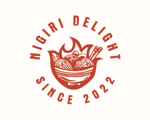 Flame Noodle Restaurant logo design