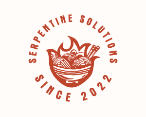 Flame Noodle Restaurant logo design