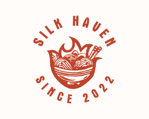 Flame Noodle Restaurant logo design