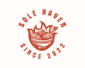 Flame Noodle Restaurant logo design