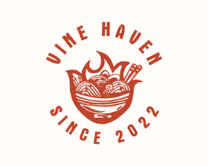 Flame Noodle Restaurant logo design