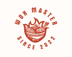 Flame Noodle Restaurant logo design