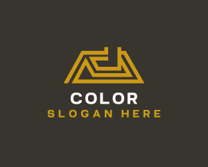 Golden - Roof House Contractor logo design