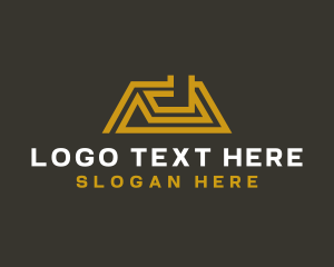 House - Roof House Contractor logo design